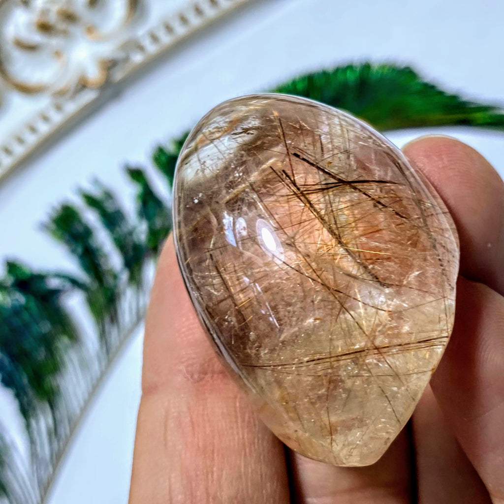 Golden Rutilated Quartz Partially Polished Hand Held Specimen~ Locality Brazil #6 - Earth Family Crystals