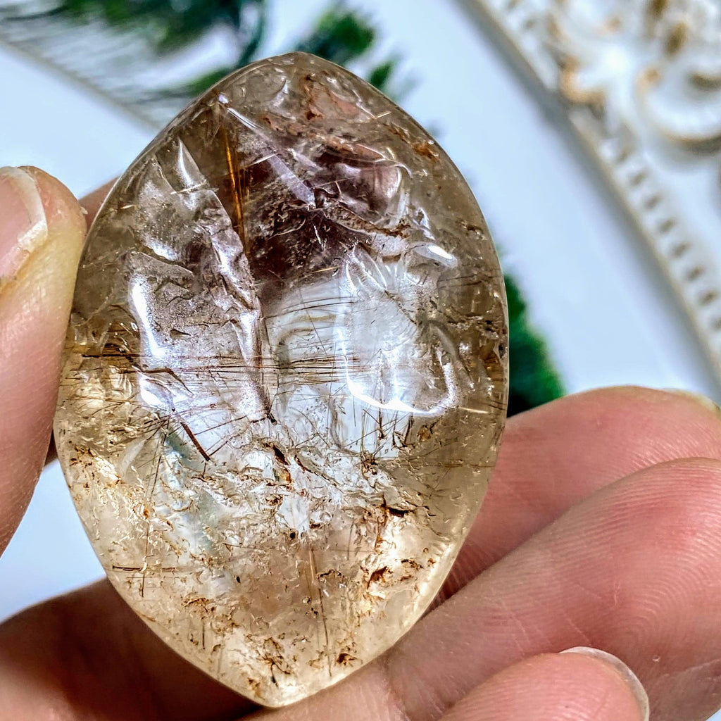 Golden Rutilated Quartz Partially Polished Hand Held Specimen~ Locality Brazil #6 - Earth Family Crystals