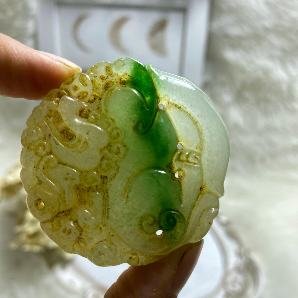 Reserved For Sandy Unique Green Jade Carving Specimen - Earth Family Crystals