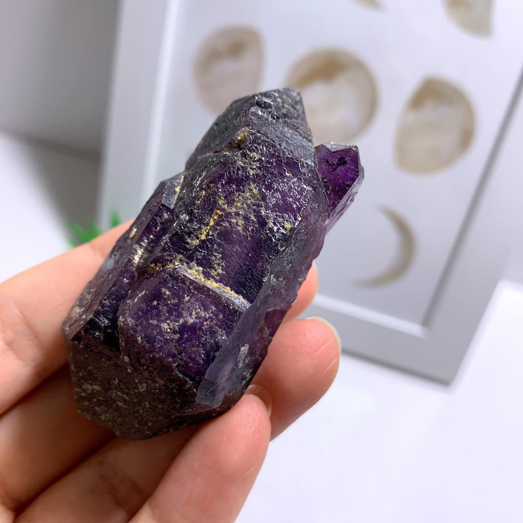 Double Terminated Deep Purple Brandberg Amethyst Elestial Point From Namibia - Earth Family Crystals