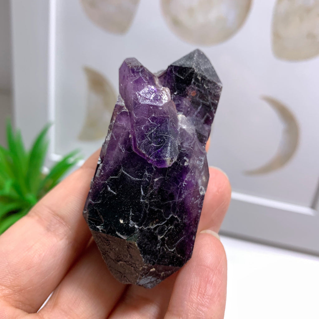 Double Terminated Deep Purple Brandberg Amethyst Elestial Point From Namibia - Earth Family Crystals