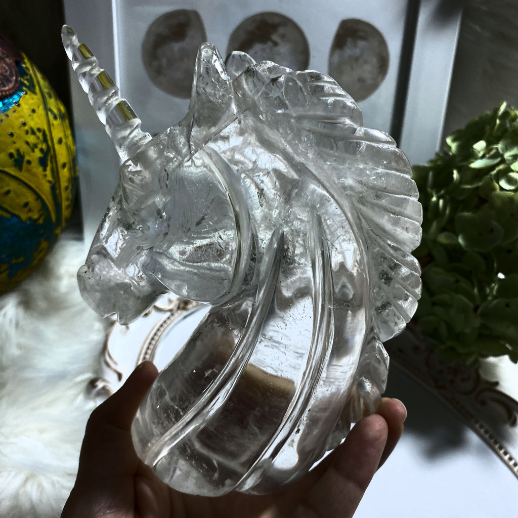 Incredible Clear Quartz Large Unicorn Display Specimen - Earth Family Crystals