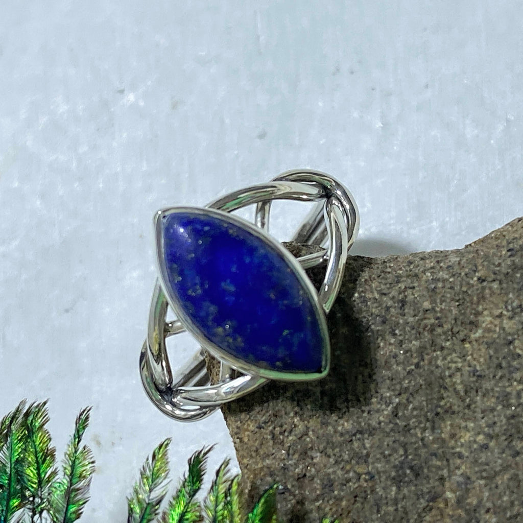 Reserved For Sandy Cobalt Blue Lapis Lazuli Sterling Silver Ring (Size 7) - Earth Family Crystals