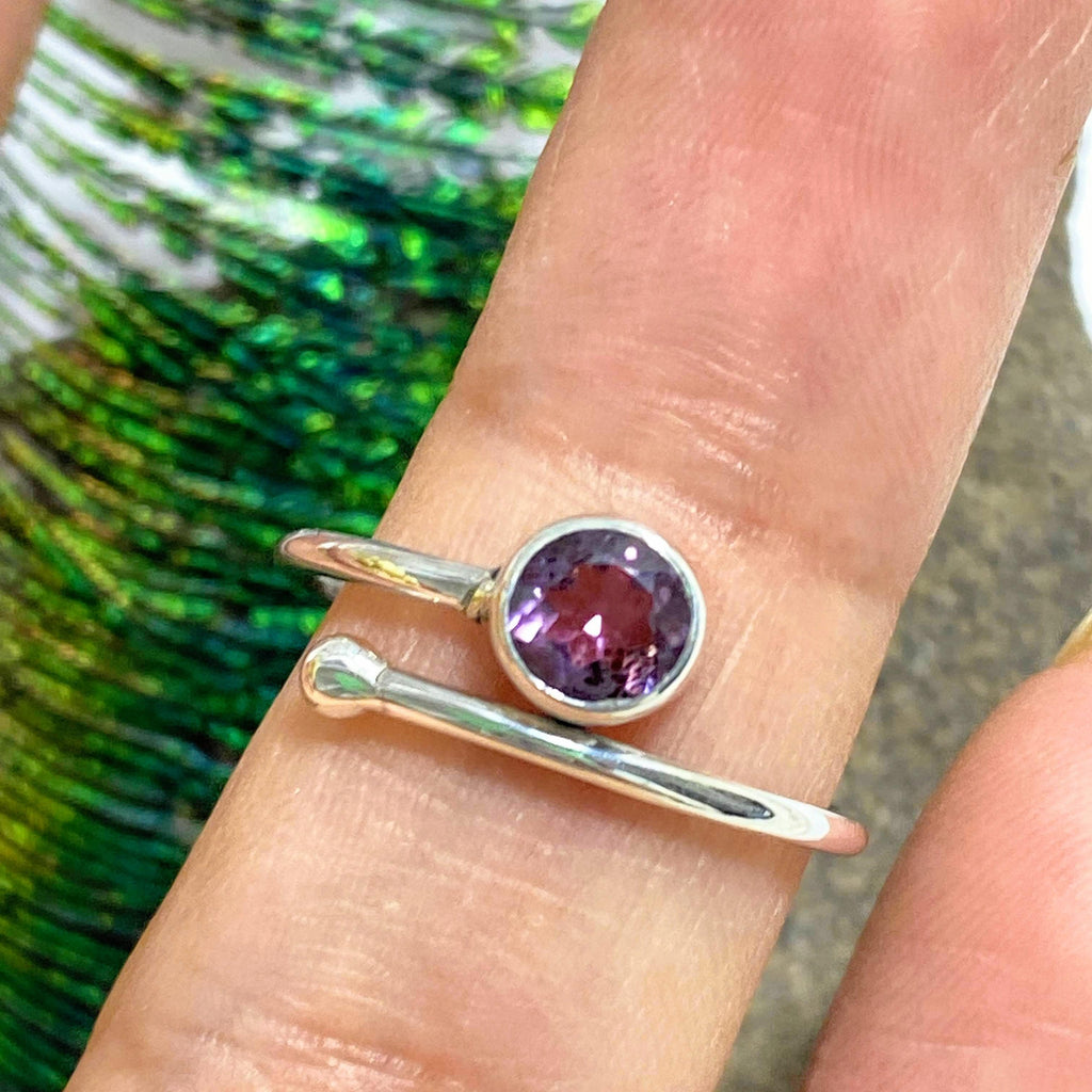Reserved For Sandy Faceted Purple Amethyst Sterling Silver Ring ( Adjustable Size 7.5-8.5) - Earth Family Crystals