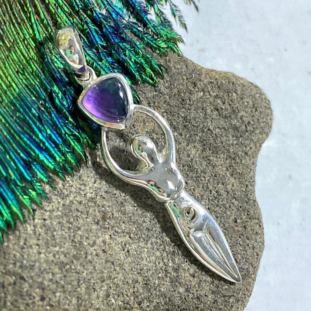 Amethyst Goddess Sterling Silver Pendant (Includes Silver Chain) - Earth Family Crystals