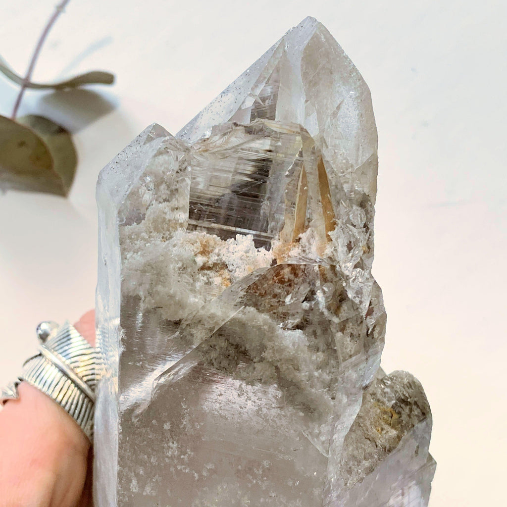 Incredible Vibrations~XL Samadhi Himalayan Quartz Elestial Cluster With Chlorite Cloud Inclusions & Self Healing - Earth Family Crystals