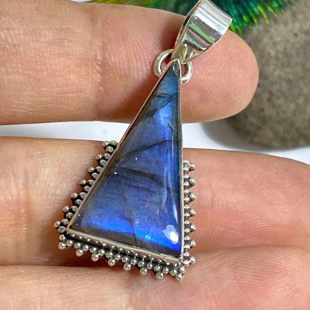 Royal Blue Labradorite Sterling Silver Pendant (Includes Silver Chain) *REDUCED* - Earth Family Crystals