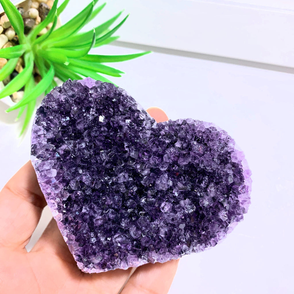Amethyst Beautiful Large Purple Love Heart~ Locality Uruguay #3 - Earth Family Crystals