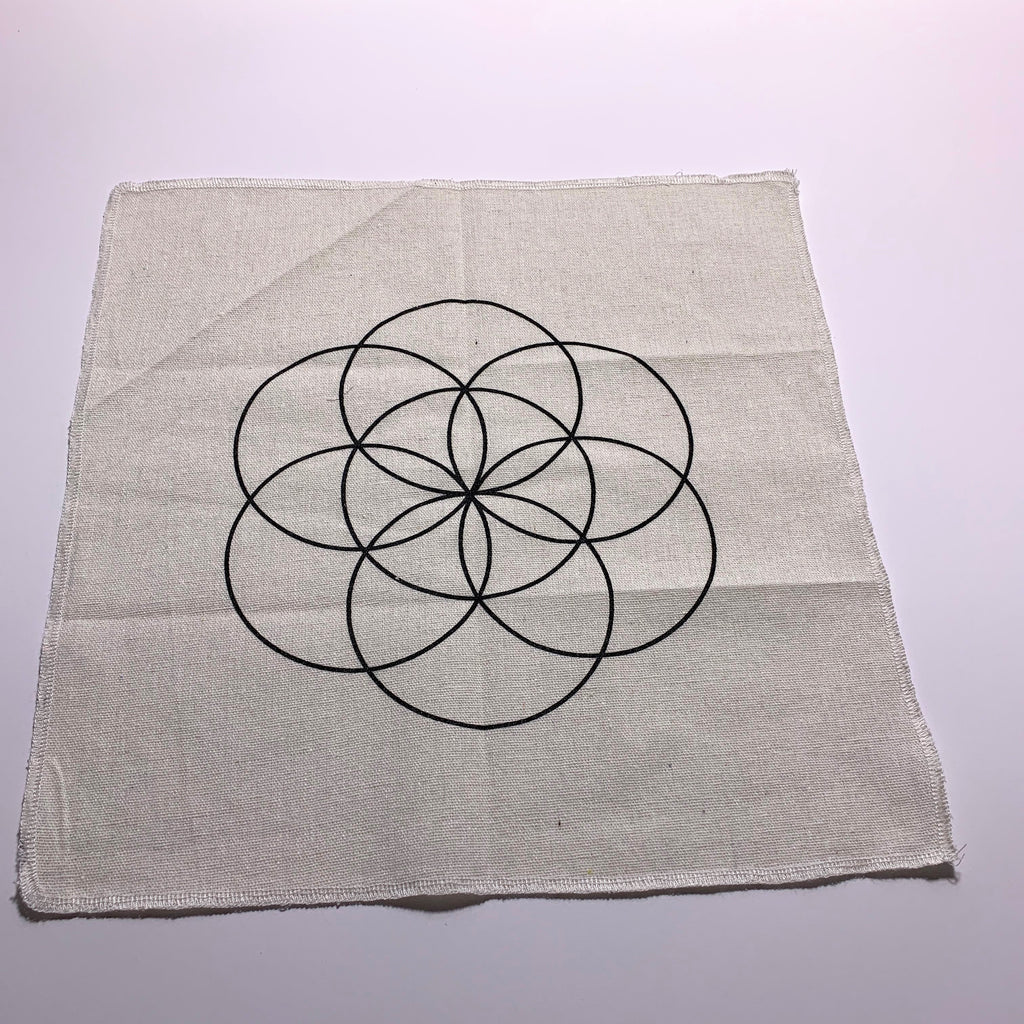 Seed of Life Sacred Geometry Cloth Crystal Grid - Earth Family Crystals