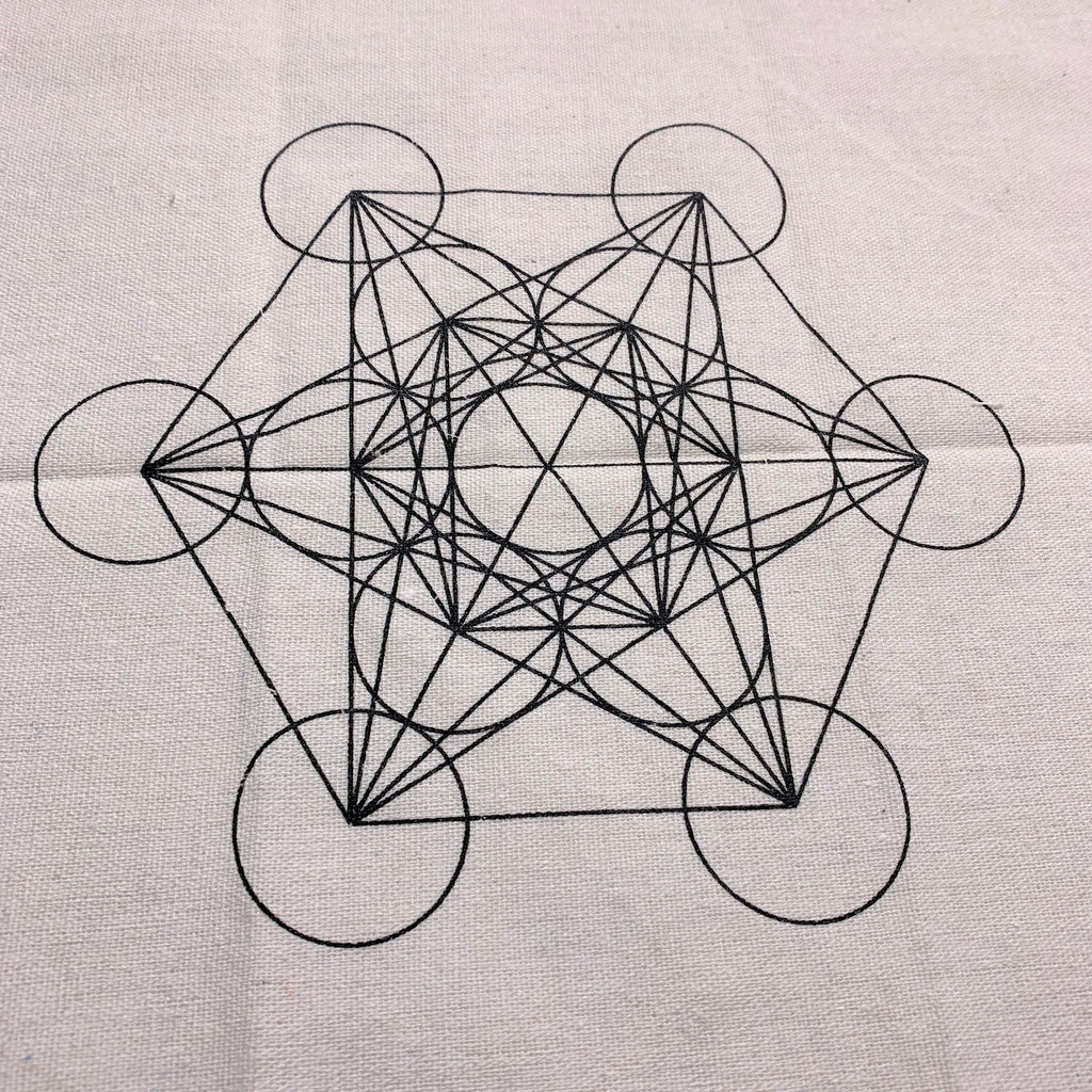Metatron's Cube Sacred Geometry Cloth Crystal Grid - Earth Family Crystals