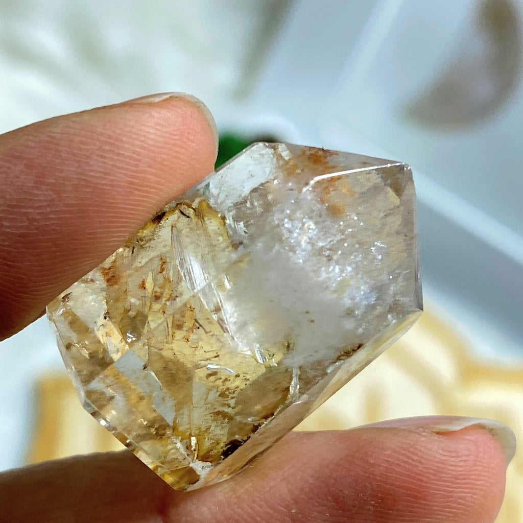 Unique Inclusion Quartz Standing Mini Partially Polished Generator From Brazil - Earth Family Crystals