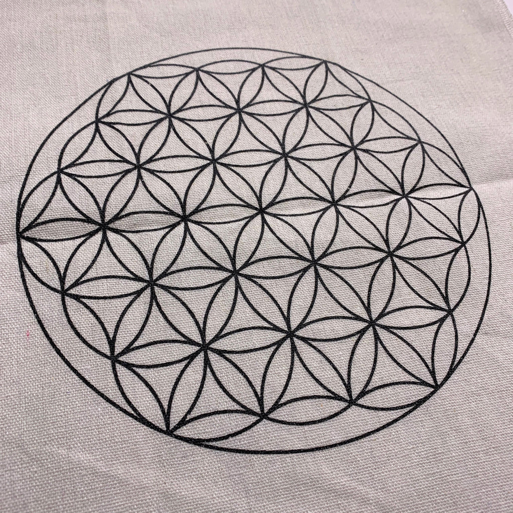 Flower of Life Cloth Crystal Grid - Earth Family Crystals