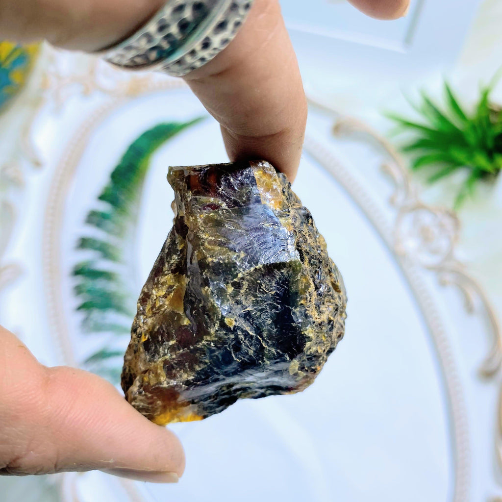 Sumatra Blue & Golden Amber Natural Specimen #1 - Earth Family Crystals