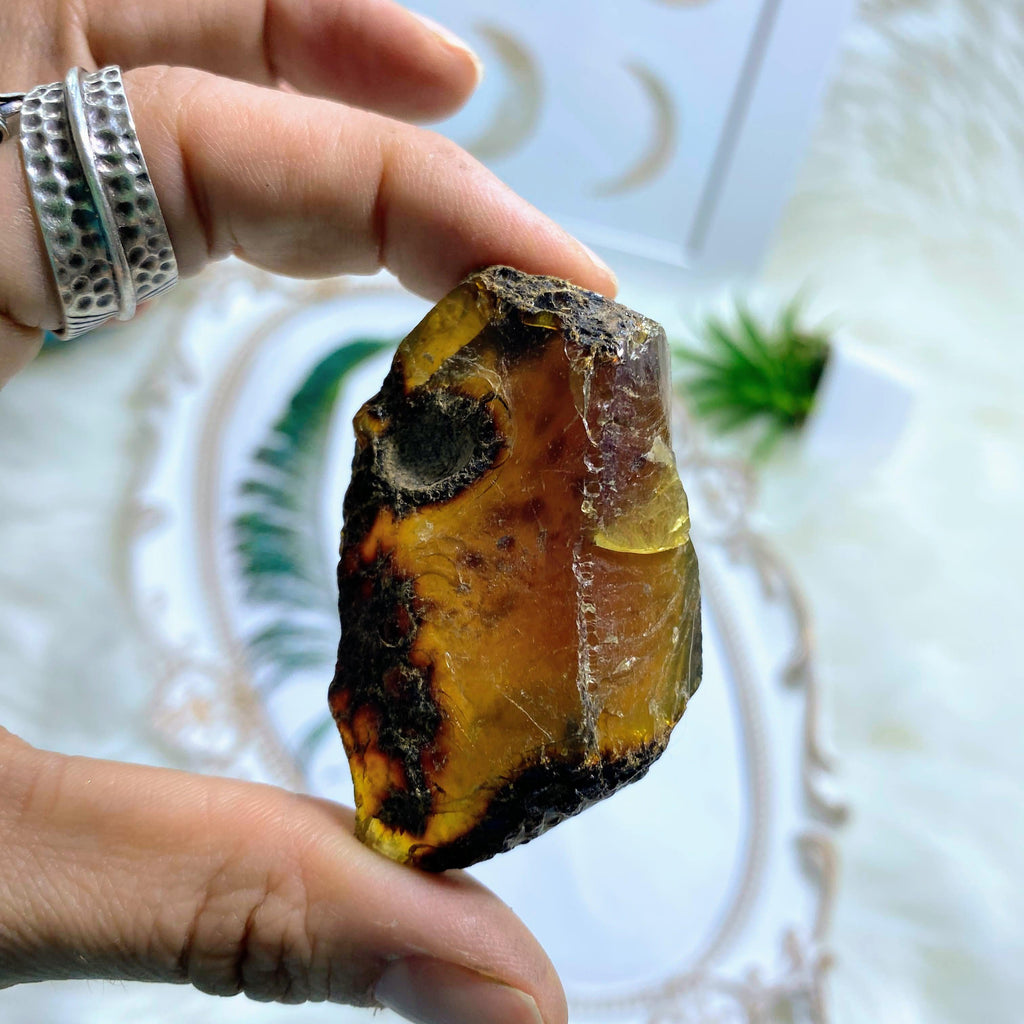 Sumatra Blue & Golden Amber Natural Specimen #3 - Earth Family Crystals