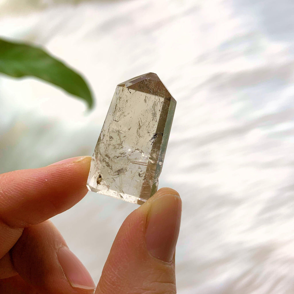 Rutilated Smoky Quartz Mini Polished Tower From Brazil - Earth Family Crystals