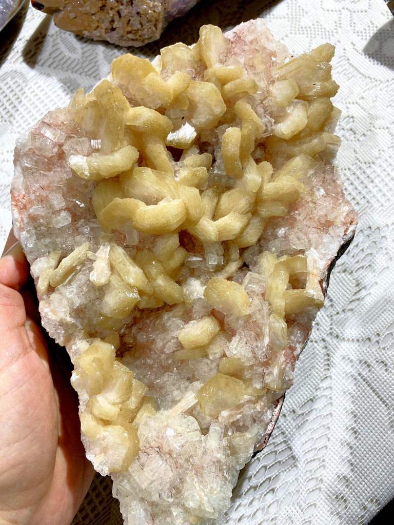 Apophyllite and Stilbite - Earth Family Crystals