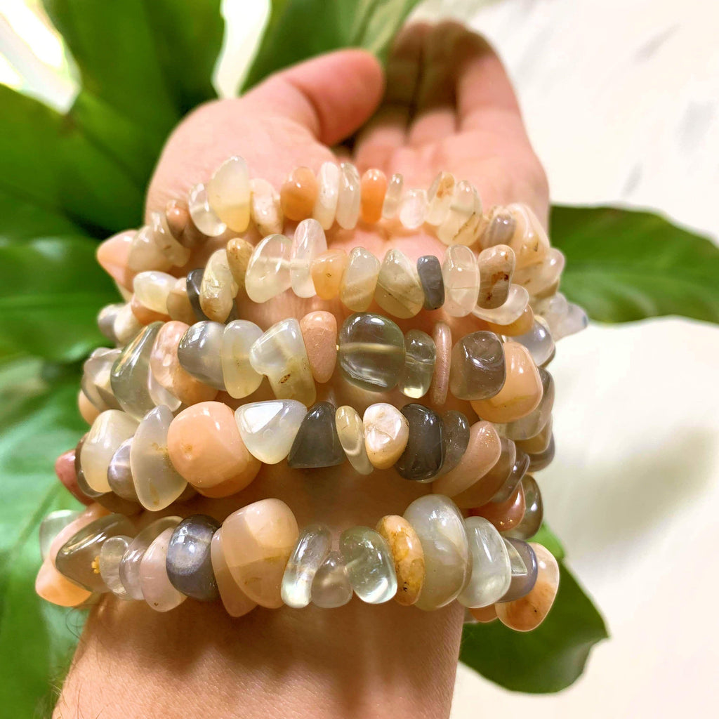 One Multi Color Greenland Moonstone Bracelet - Earth Family Crystals