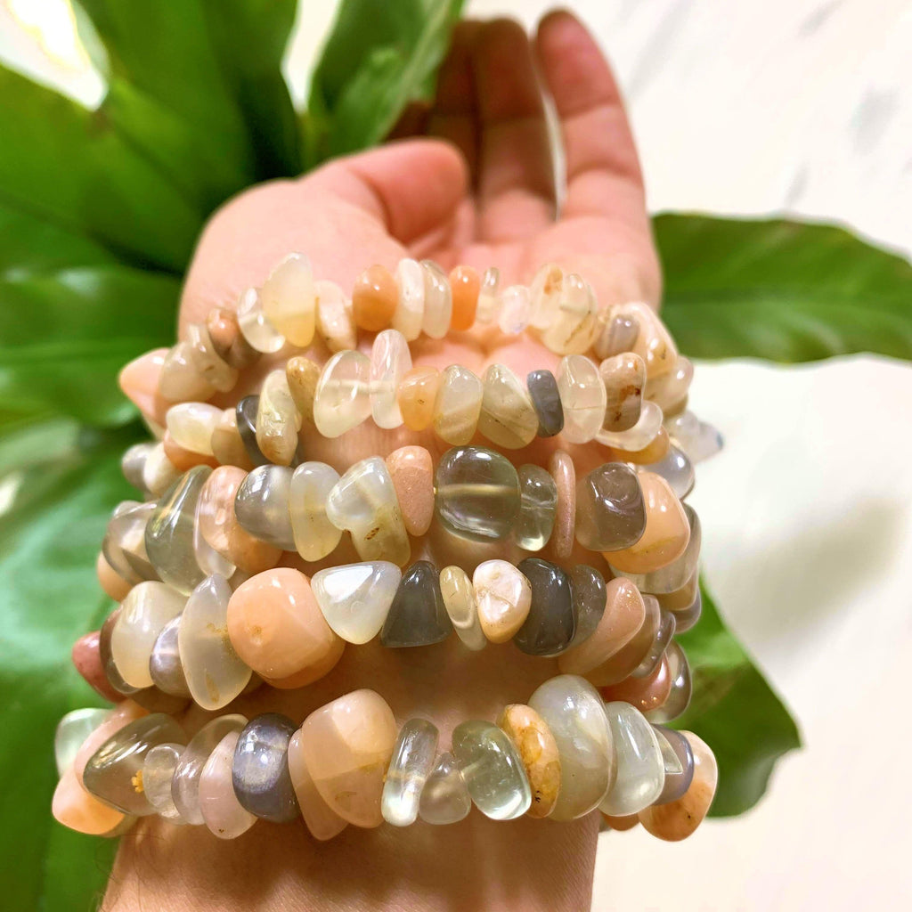 One Multi Color Greenland Moonstone Bracelet - Earth Family Crystals