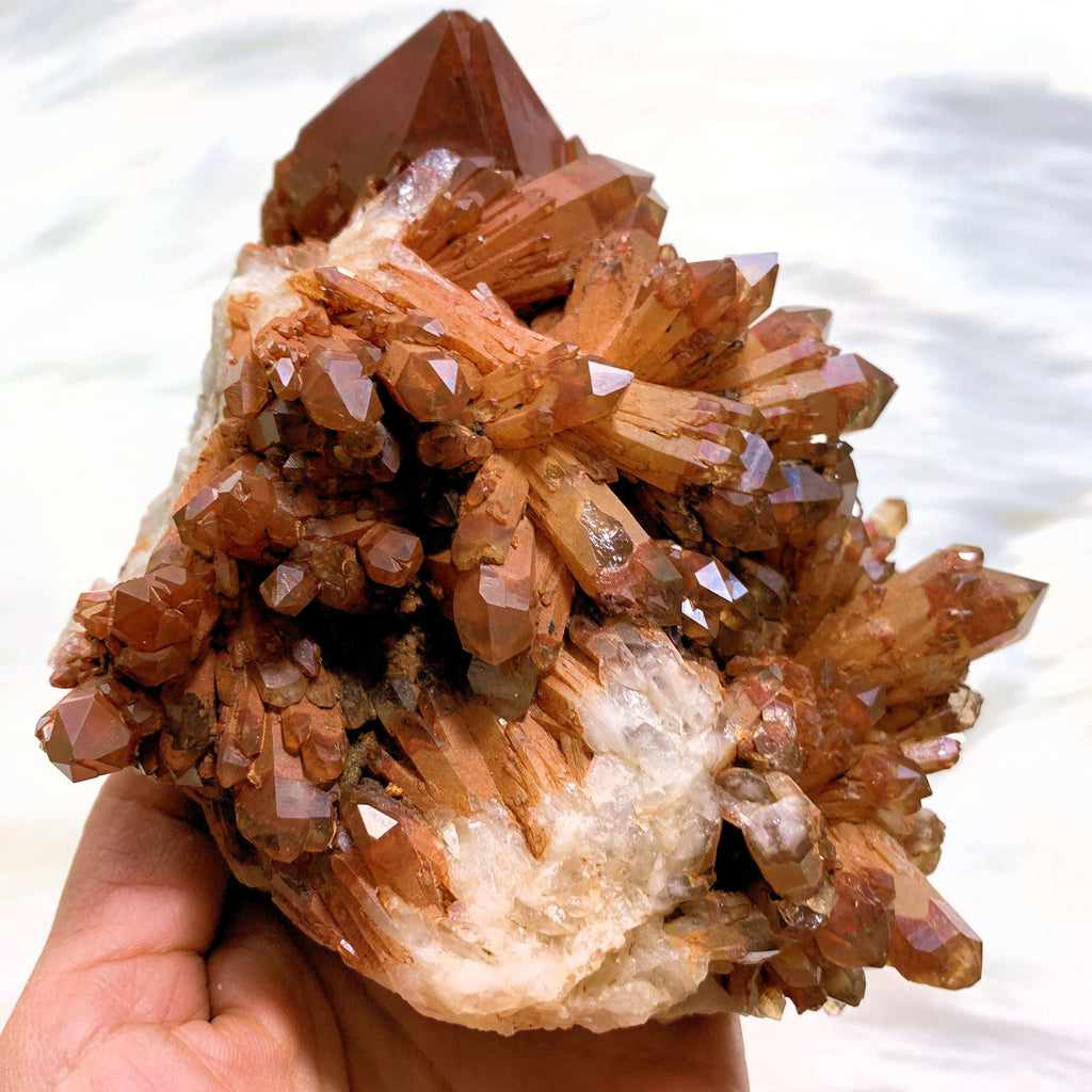 Power Piece!  XL Cathedral & Elestial Orange River Cluster From Namibia - Earth Family Crystals