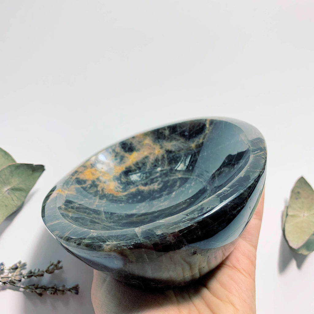 Black Moonstone Bowl XL Carving~ Ideal to Hold  Jewelry & Crystals - Earth Family Crystals