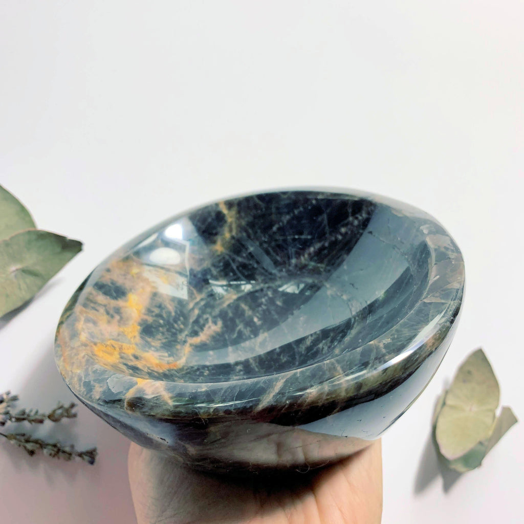 Black Moonstone Bowl XL Carving~ Ideal to Hold  Jewelry & Crystals - Earth Family Crystals