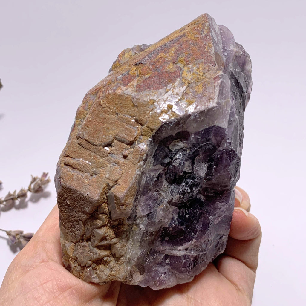 Genuine Auralite-23 Red Hematite Capped Large Point From Ontario, Canada - Earth Family Crystals