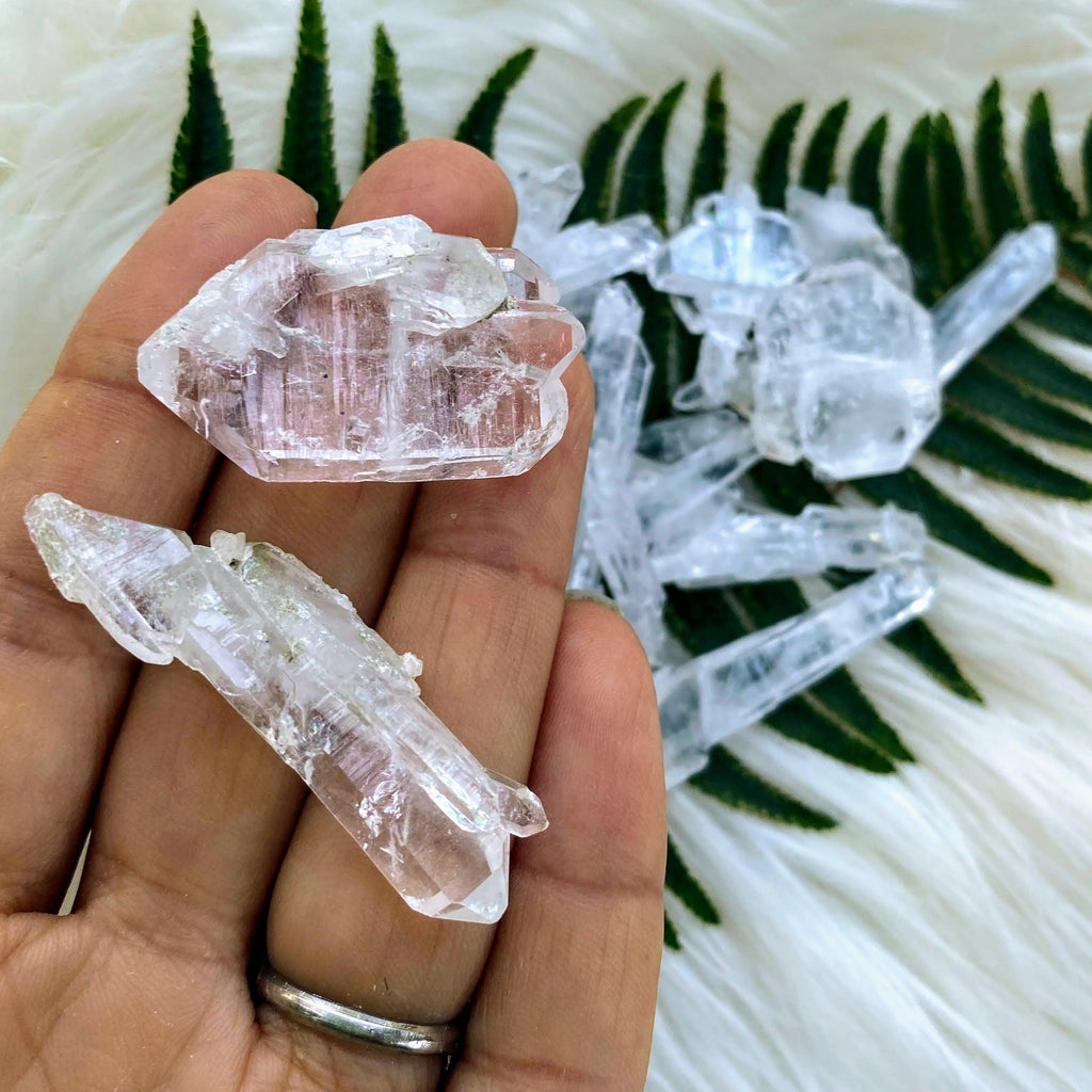 Set of 2 Double Terminated  Faden Quartz Specimens - Earth Family Crystals