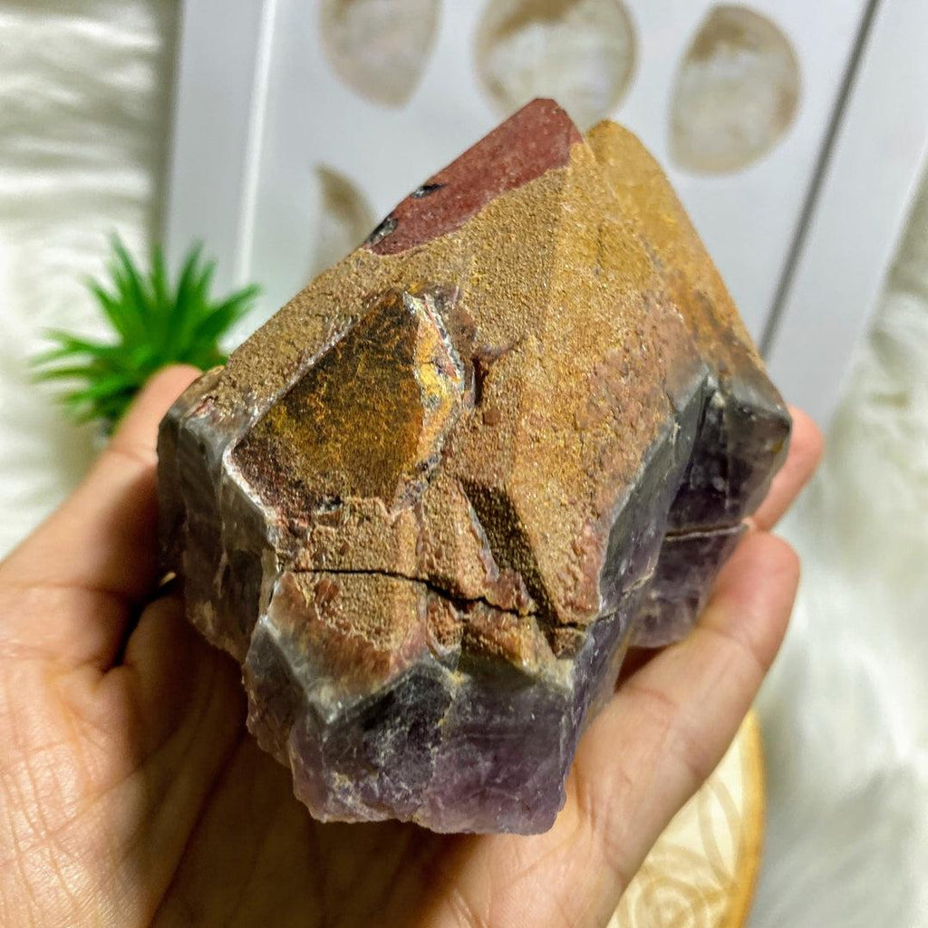 Genuine Auralite-23 Large Elestial Mountain With Red Hematite Points From Canada - Earth Family Crystals