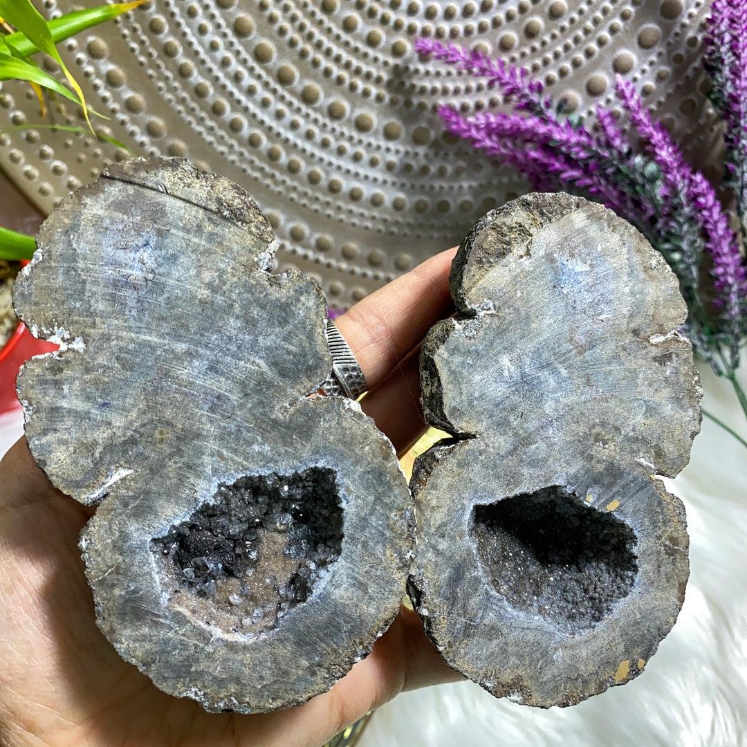 Incredible Big Chunky Agate Nodule Matching Geode Pair From Arizona, USA - Earth Family Crystals