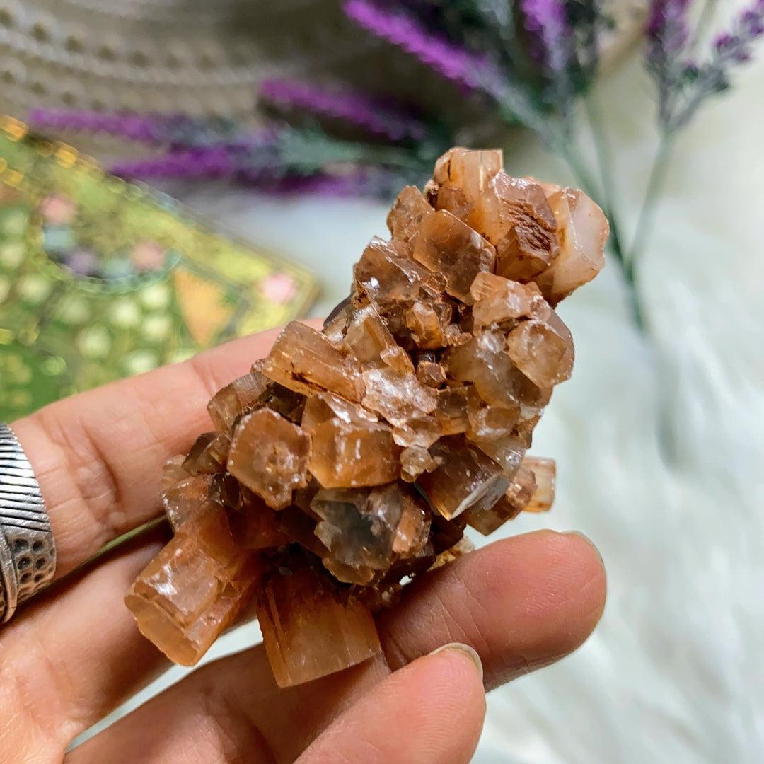Unique Orange Star Aragonite Chunky Natural Specimen - Earth Family Crystals
