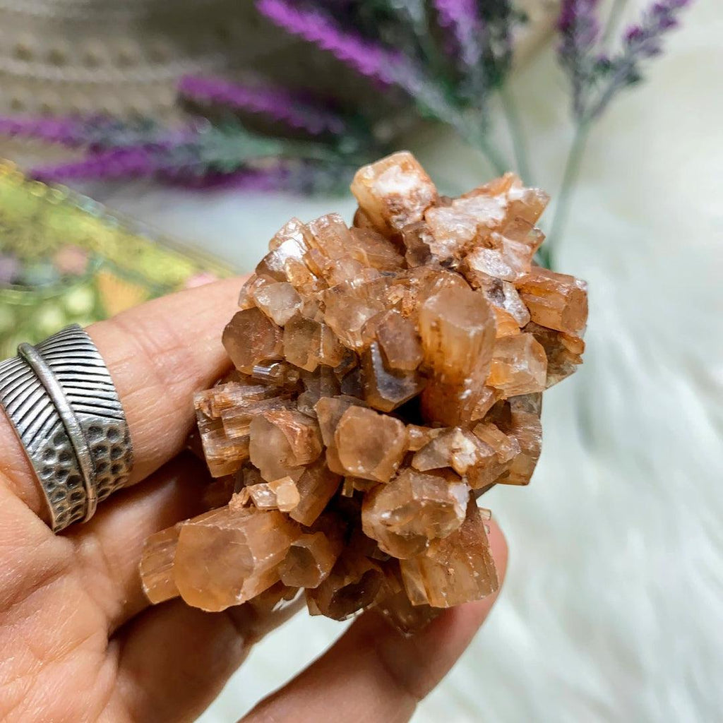 Unique Orange Star Aragonite Chunky Natural Specimen - Earth Family Crystals