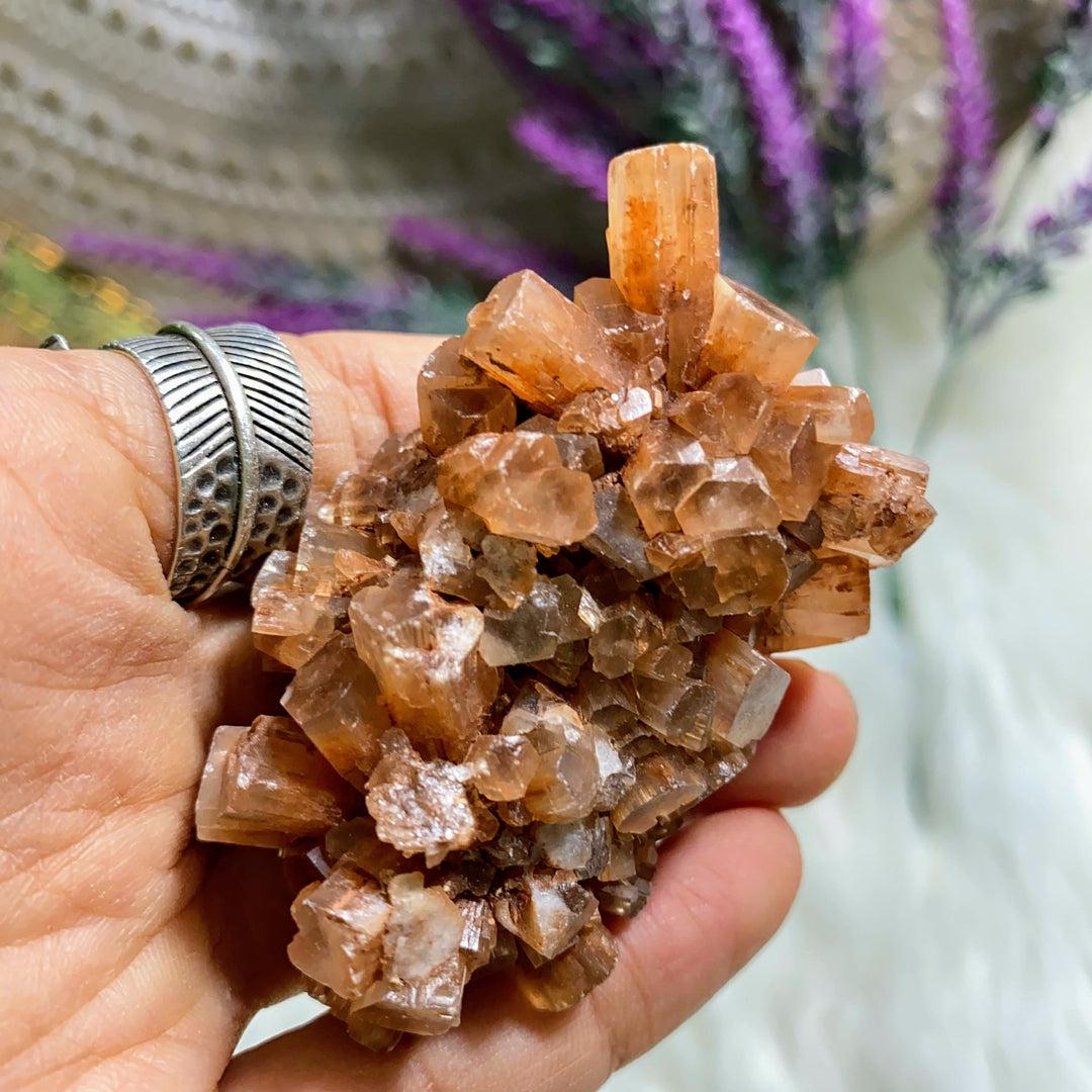 Unique Orange Star Aragonite Chunky Natural Specimen - Earth Family Crystals