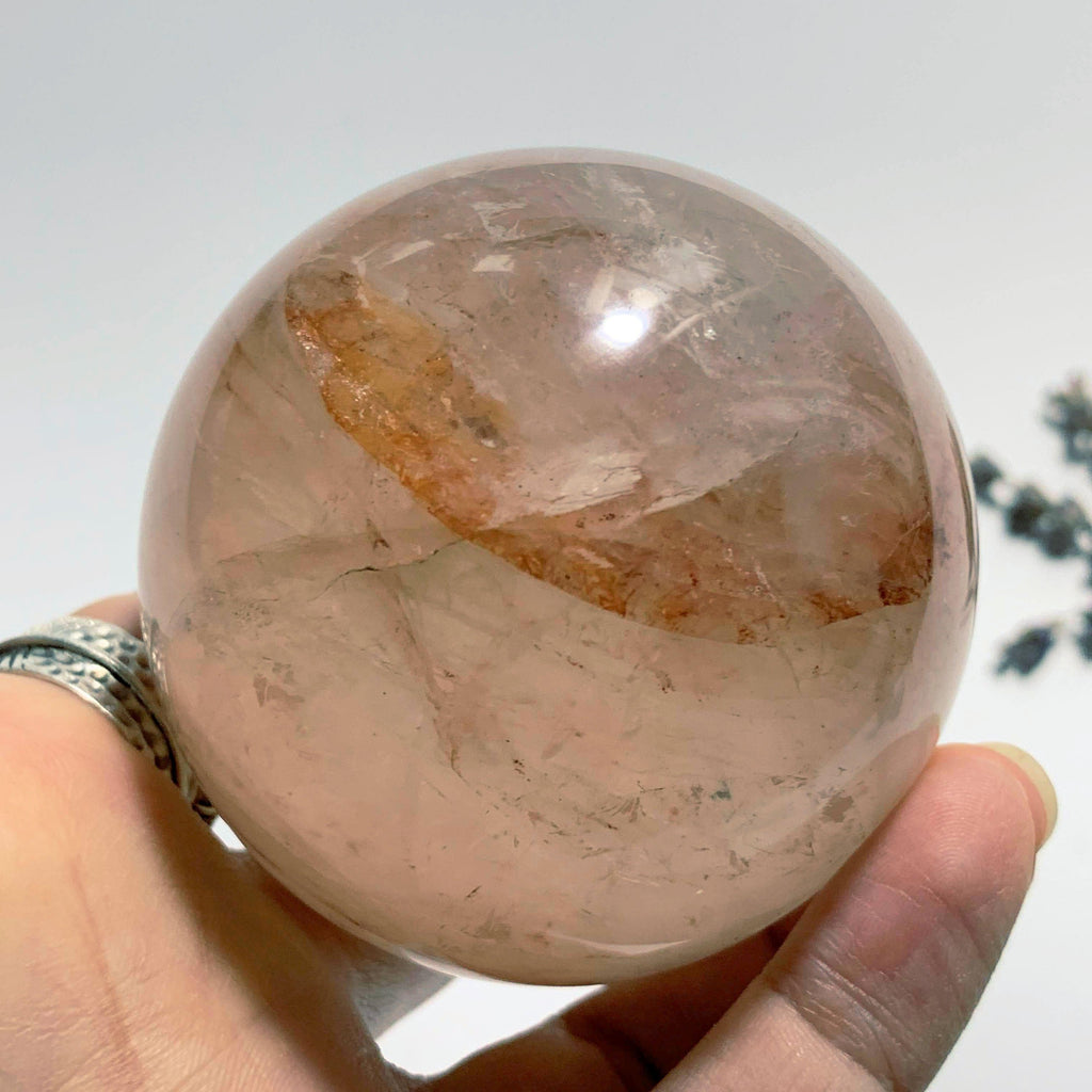 Optical Red Hematoid Quartz Large Sphere Carving~Locality Madagascar - Earth Family Crystals