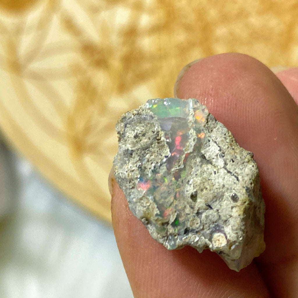 11 CT Rough Flashy Ethiopian Opal Collectors Specimen - Earth Family Crystals