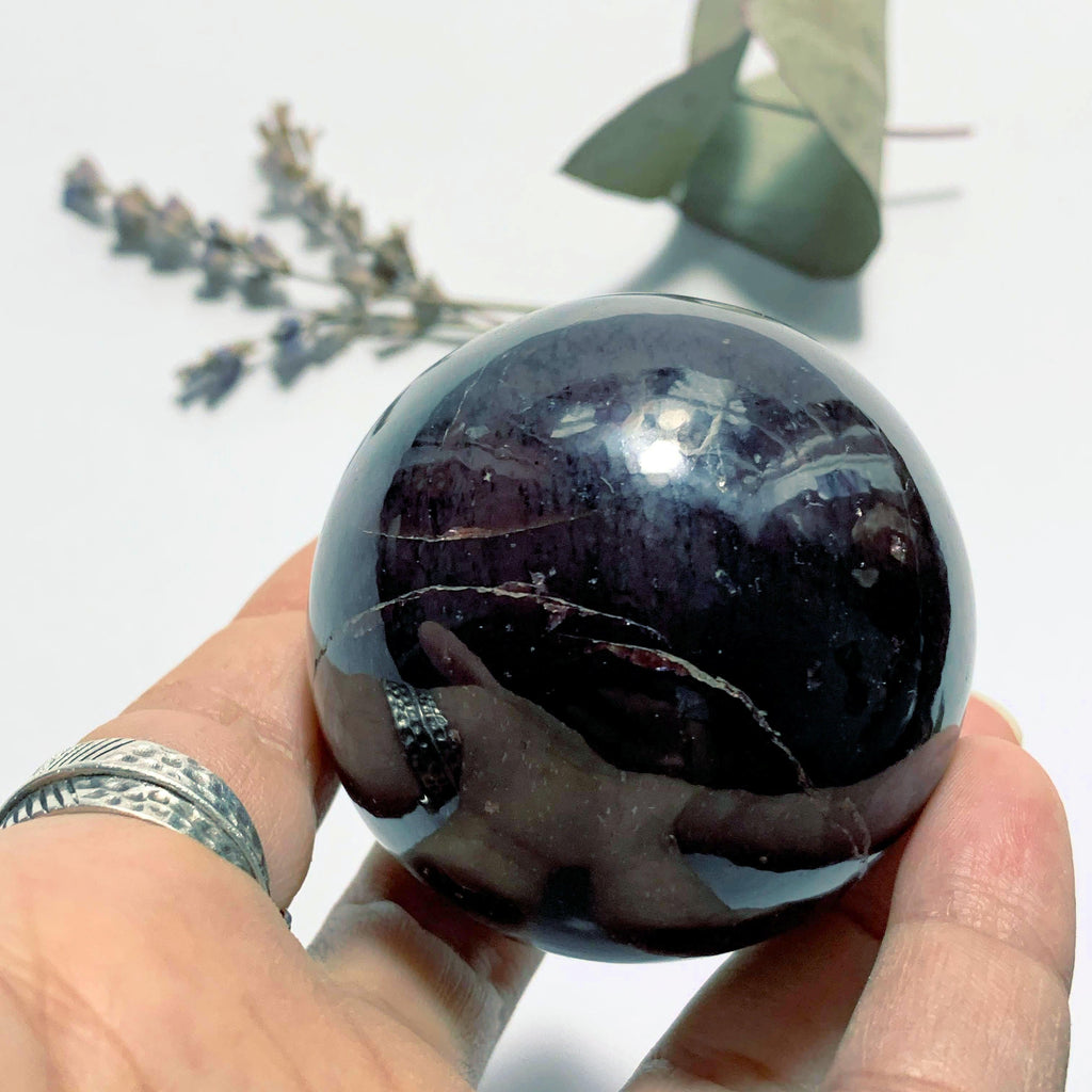 Divine Deep Burgundy Garnet Large Sphere Carving ~ Locality India - Earth Family Crystals