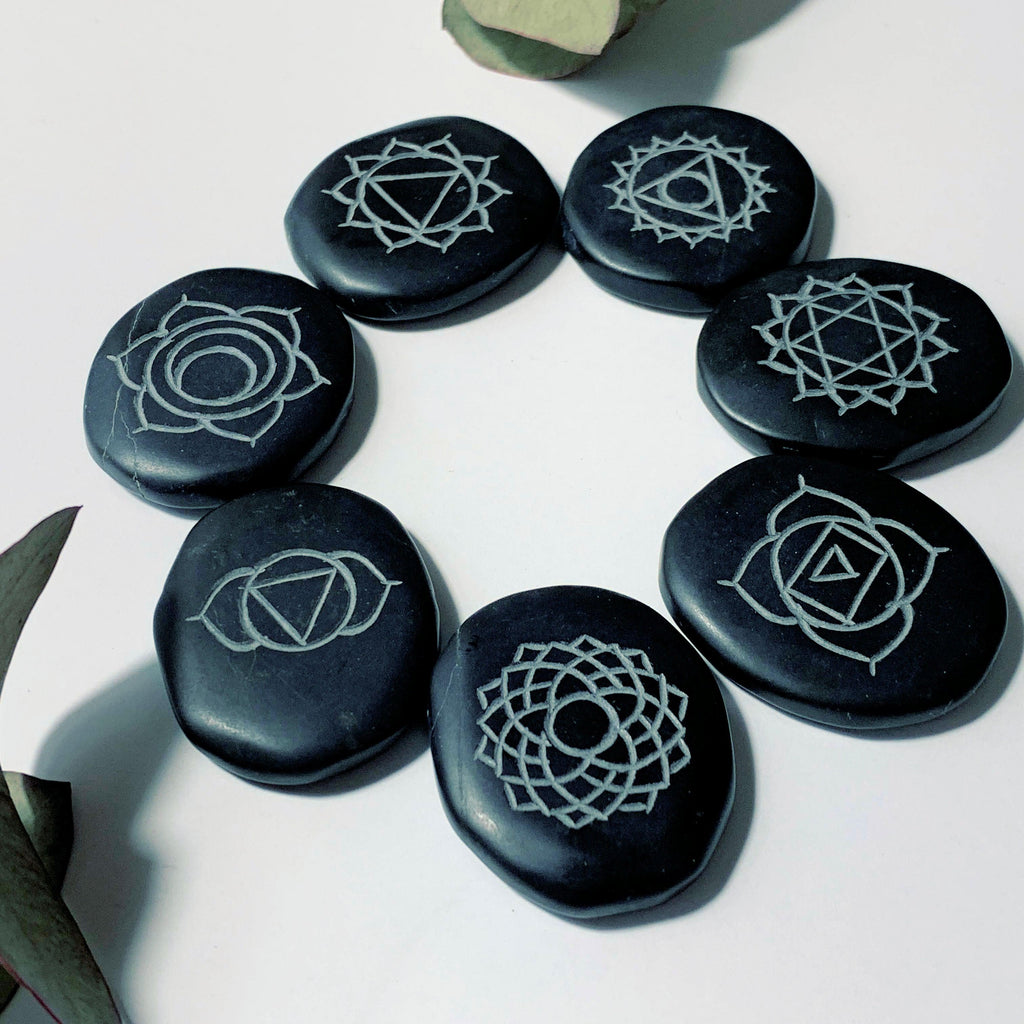 Sacred Himalayan Chakra Flat 7 Stone Set ( Ideal For Hot Stone Massage) - Earth Family Crystals