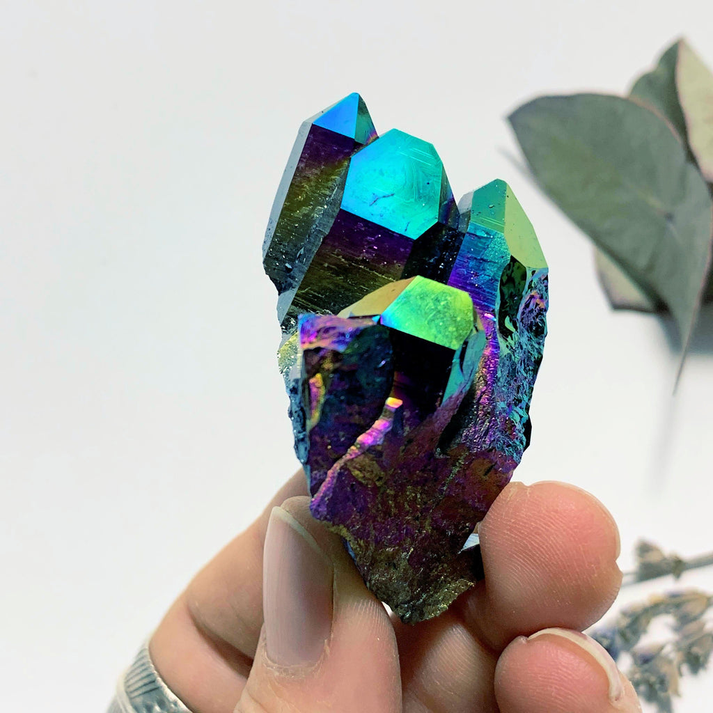 Mesmerizing Rainbow Flashes Titanium Quartz Cluster Specimen ~Locality Arkansas - Earth Family Crystals