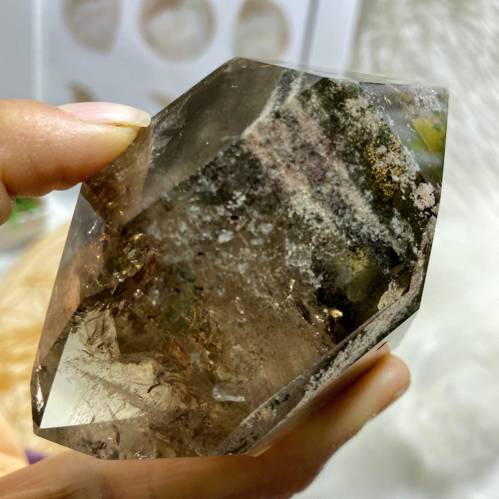 Incredible Inclusions! Smoky Shamanic Dream Quartz Large Partially Polished Specimen From Brazil - Earth Family Crystals