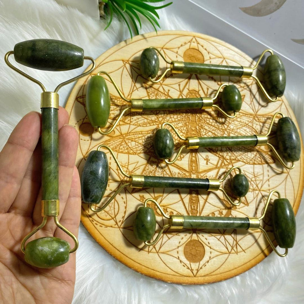 One Green Jade Facial/Body Massage Roller - Earth Family Crystals