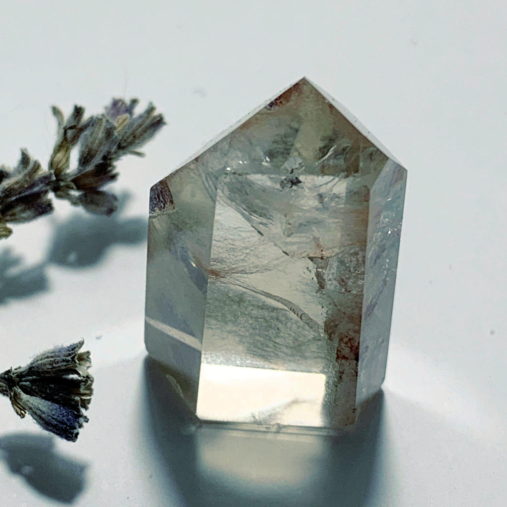Cute Angel Phantom Quartz Small Standing Point From Brazil - Earth Family Crystals