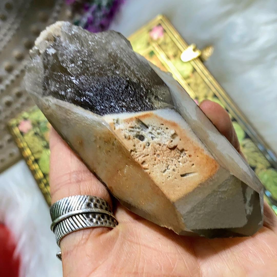 Gorgeous Large Natural Angel Phantom Quartz Point From Brazil - Earth Family Crystals