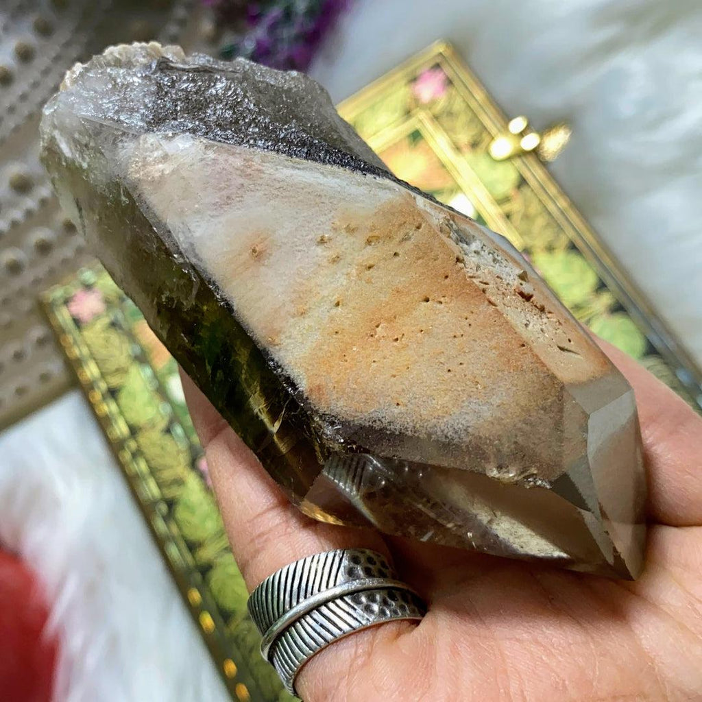 Gorgeous Large Natural Angel Phantom Quartz Point From Brazil - Earth Family Crystals