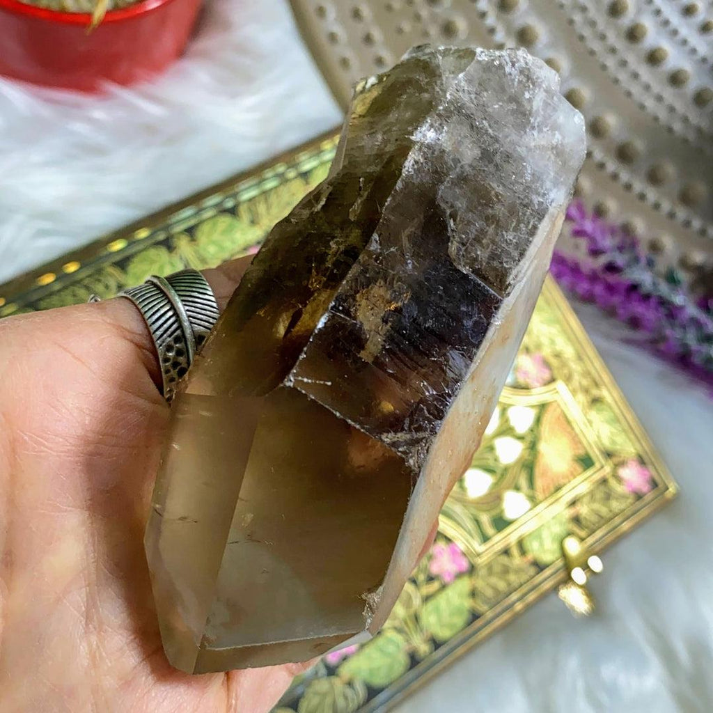 Gorgeous Large Natural Angel Phantom Quartz Point From Brazil - Earth Family Crystals