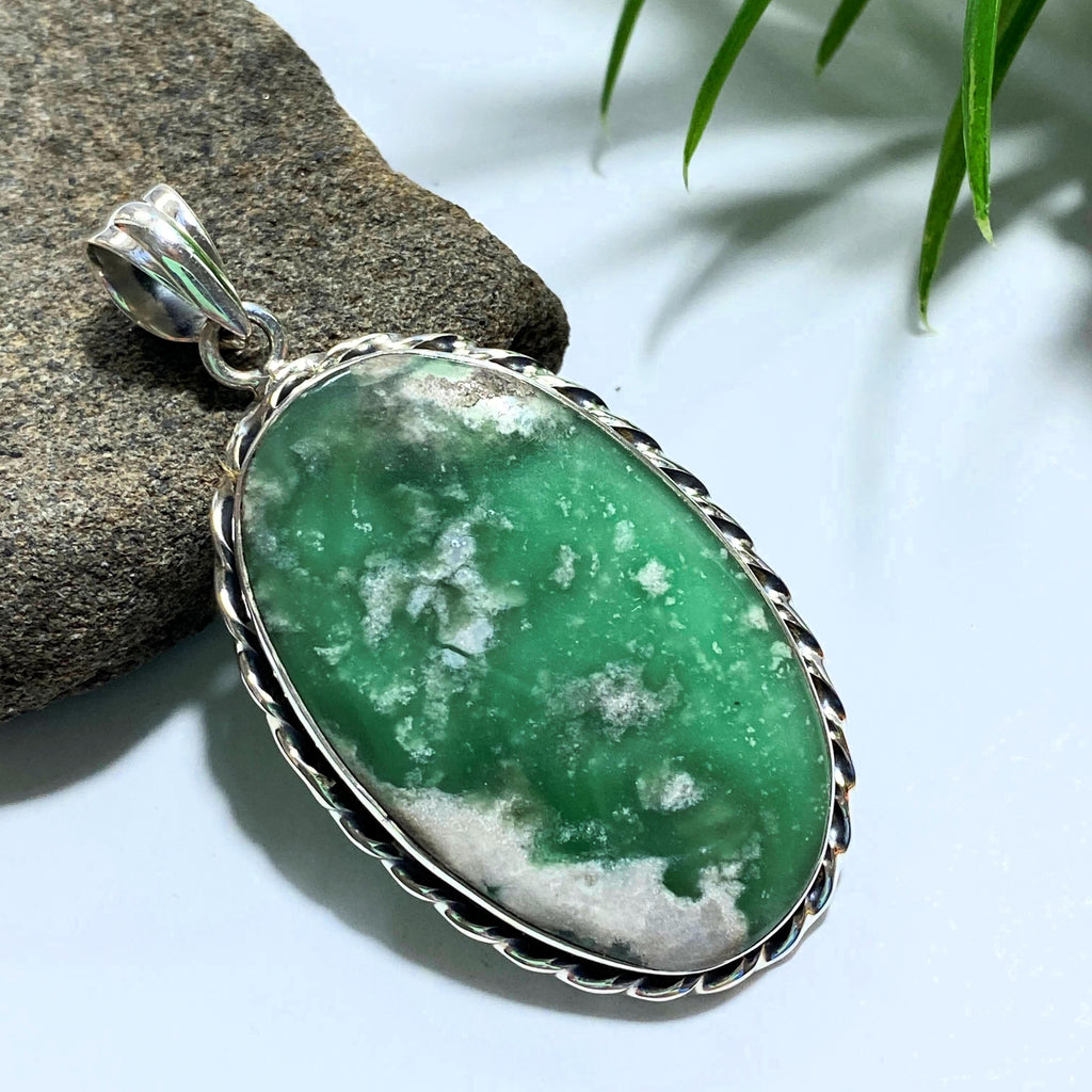 Variscite Large Sterling Silver Pendant (Includes Silver Chain) #3 - Earth Family Crystals
