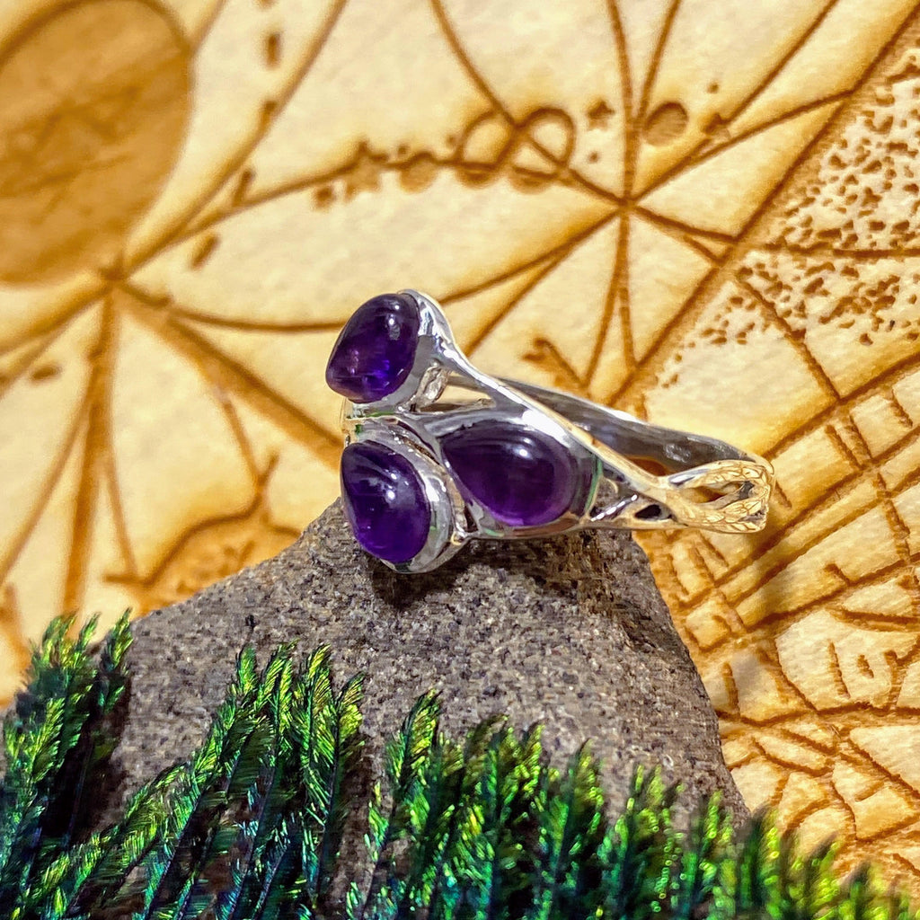 Reserved for Sandy Pretty Purple Amethyst Sterling Silver Ring (Size 7) - Earth Family Crystals