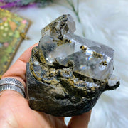Rainbows & Record Keepers Clear Calcite Unique Cluster ~Locality: India - Earth Family Crystals