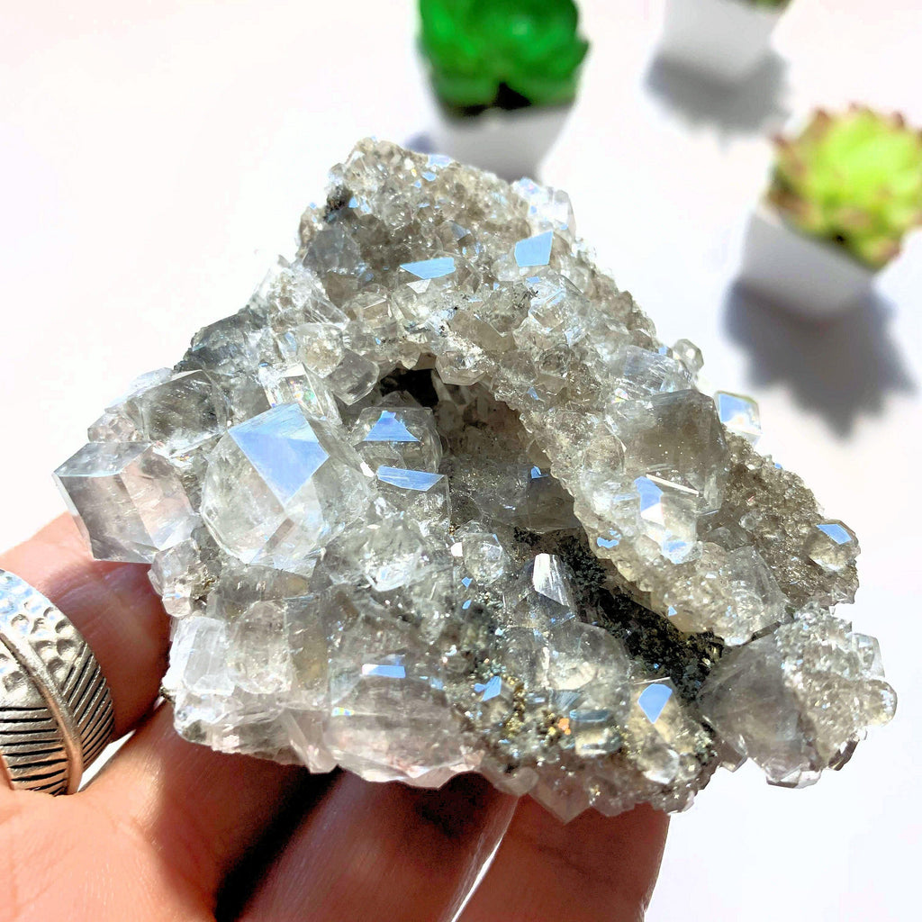 Sparkling Natural Clear Calcite With Caves & Chalcopyrite Inclusions From Linwood Mine, NY - Earth Family Crystals