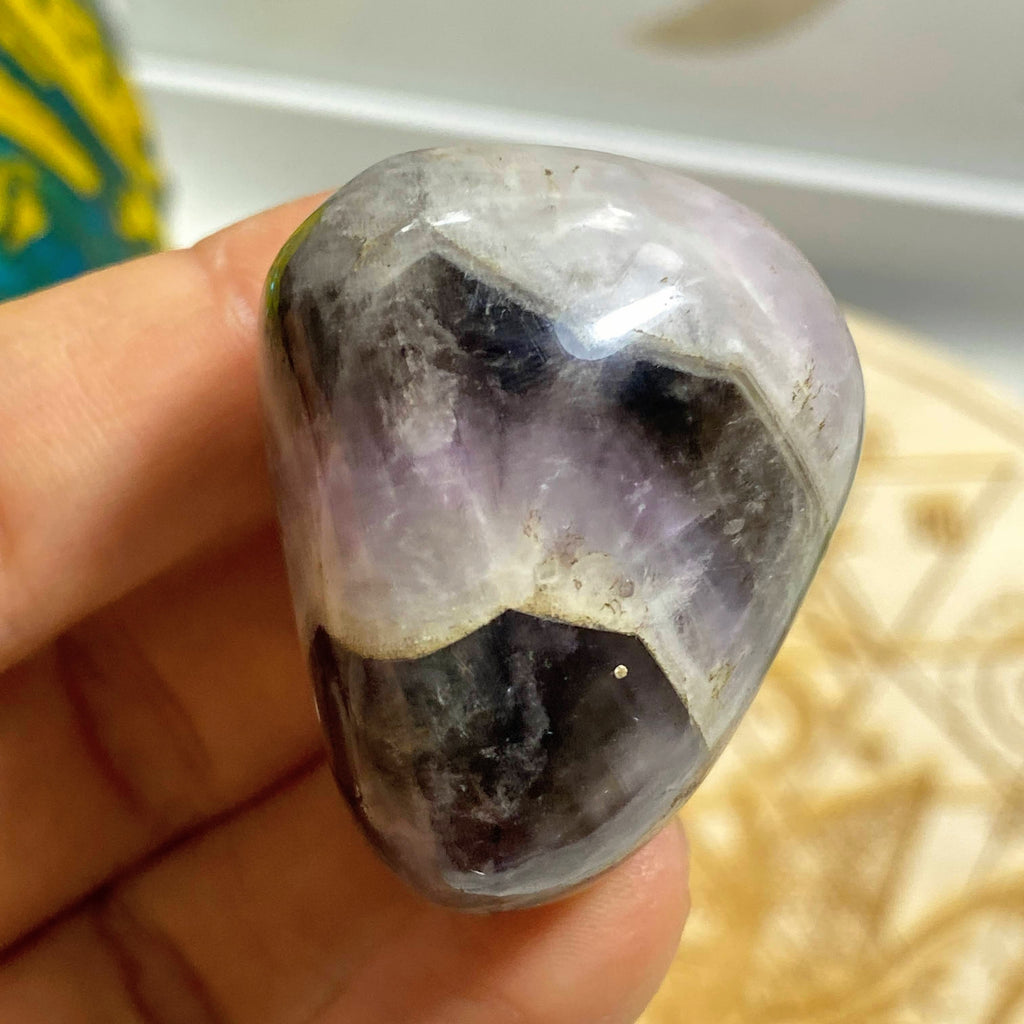Chevron Amethyst Polished Pocket Stone from Brazil - Earth Family Crystals