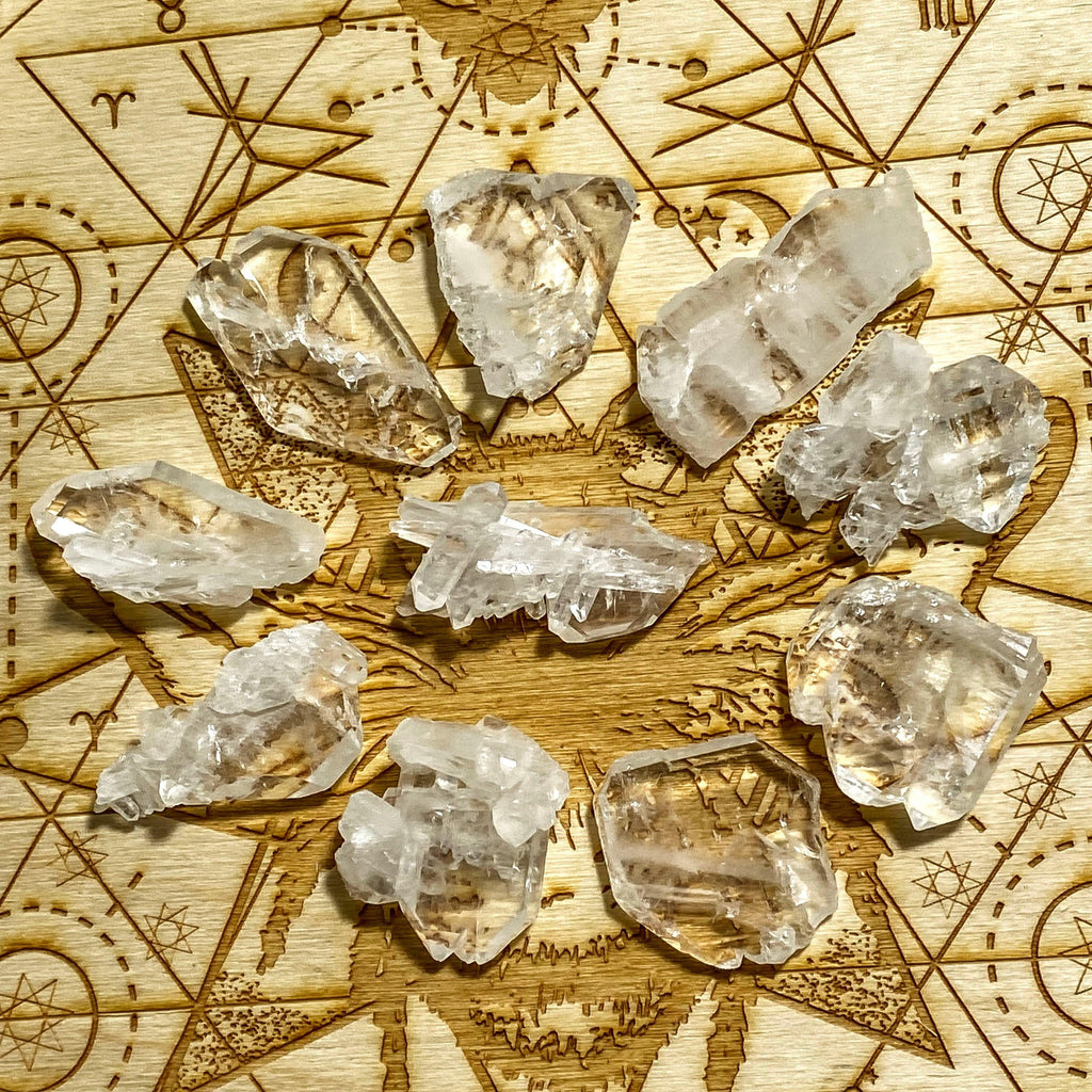 Set of 2 Beautiful Natural Faden Quartz Crystals - Earth Family Crystals