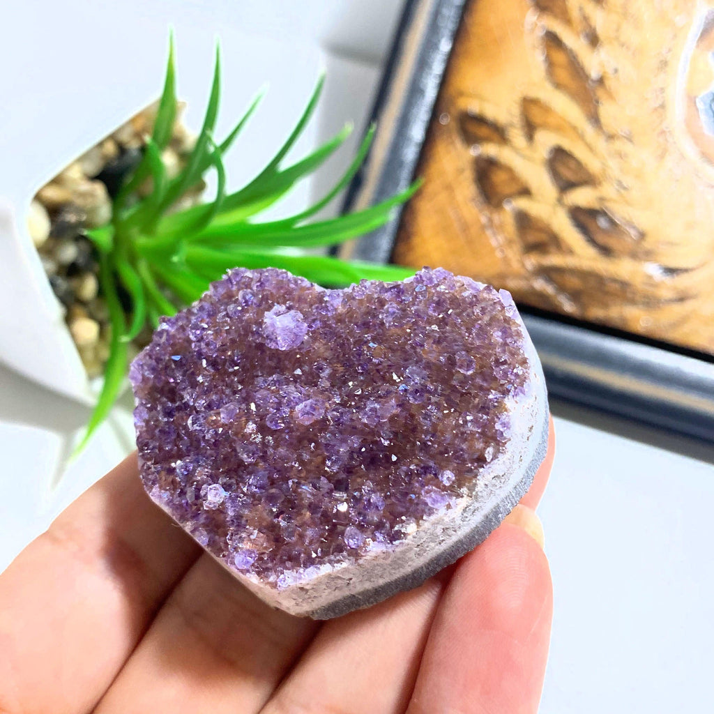 Pretty Pink & Lavender Druzy Amethyst  Love Heart #1 - Earth Family Crystals